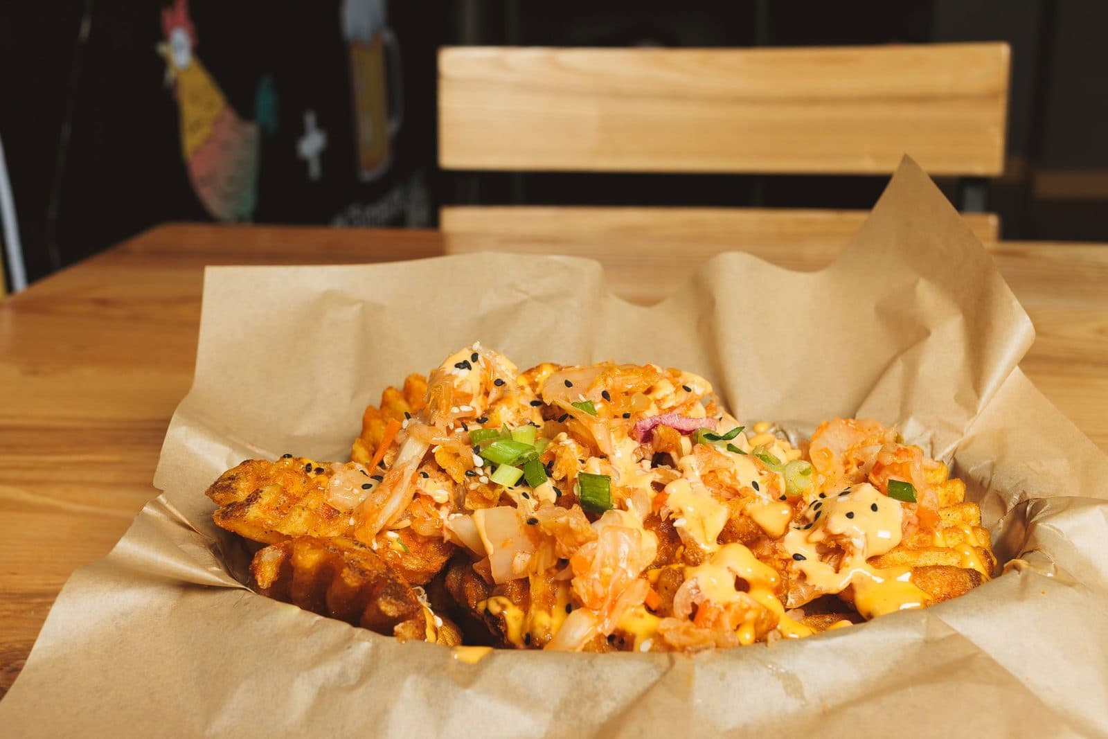 Loaded waffle fries at Chikin Lickin