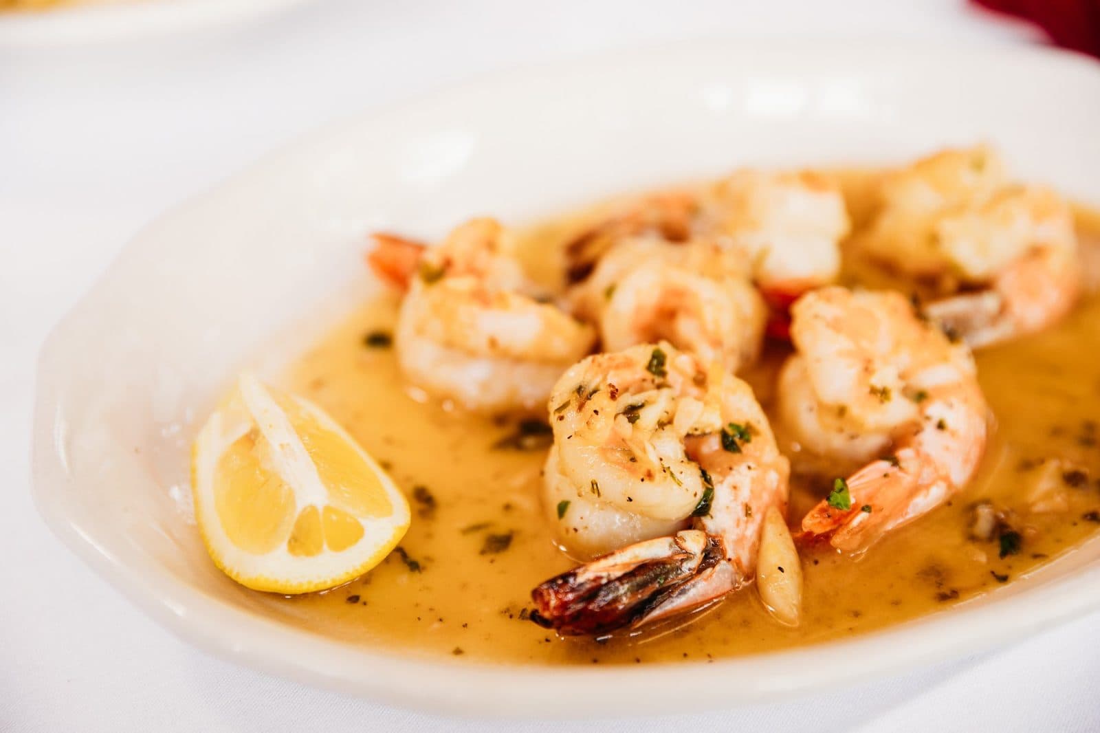 Garlic butter shrimp with lemon at Tursi's Latin King