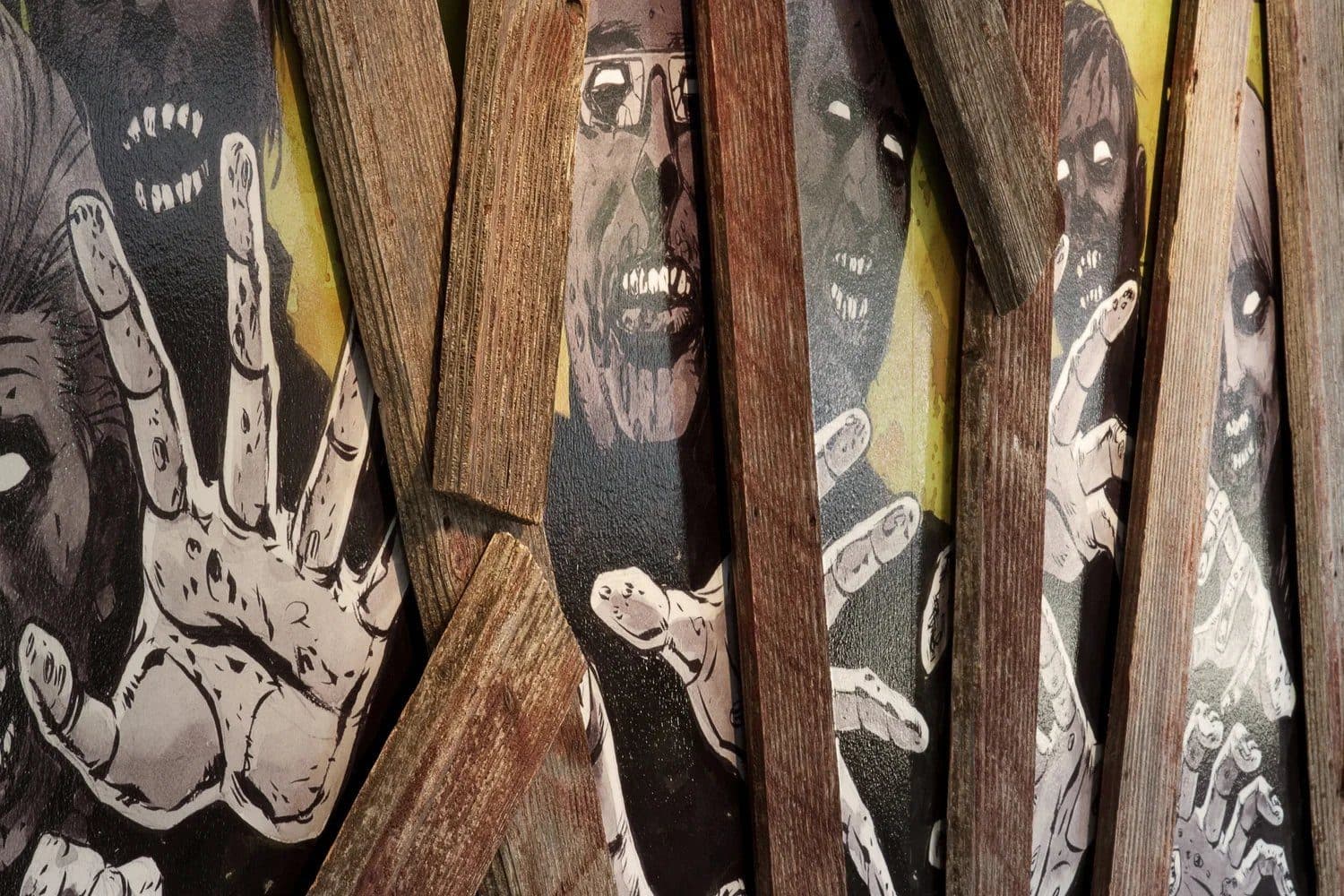 Zombie art on the wall at Zombie Burger